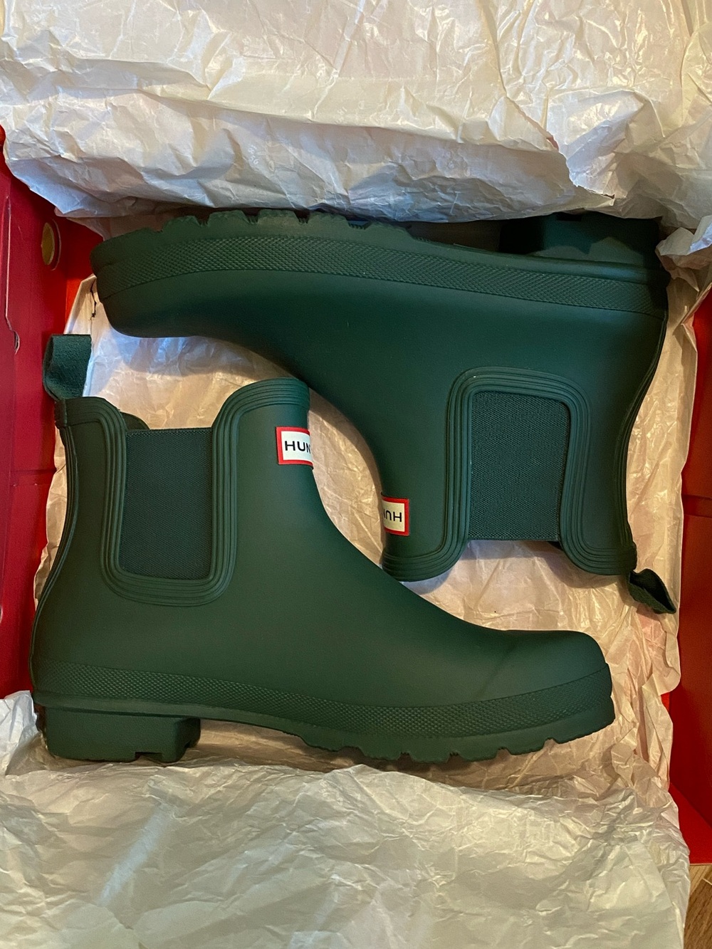 NWT Hunter Women’s Original Chelsea Rain Boots - Hunter Green size 9 - Picture 2 of 8
